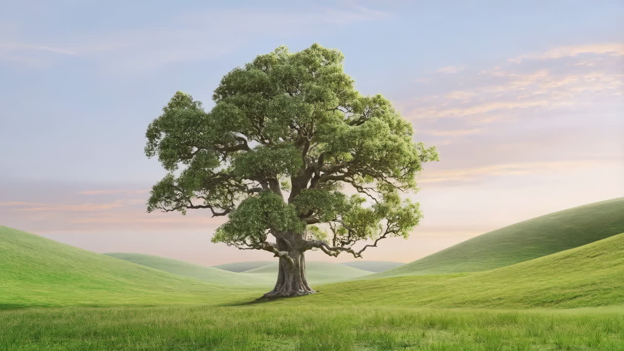 Majestic Tree in a Green Landscape