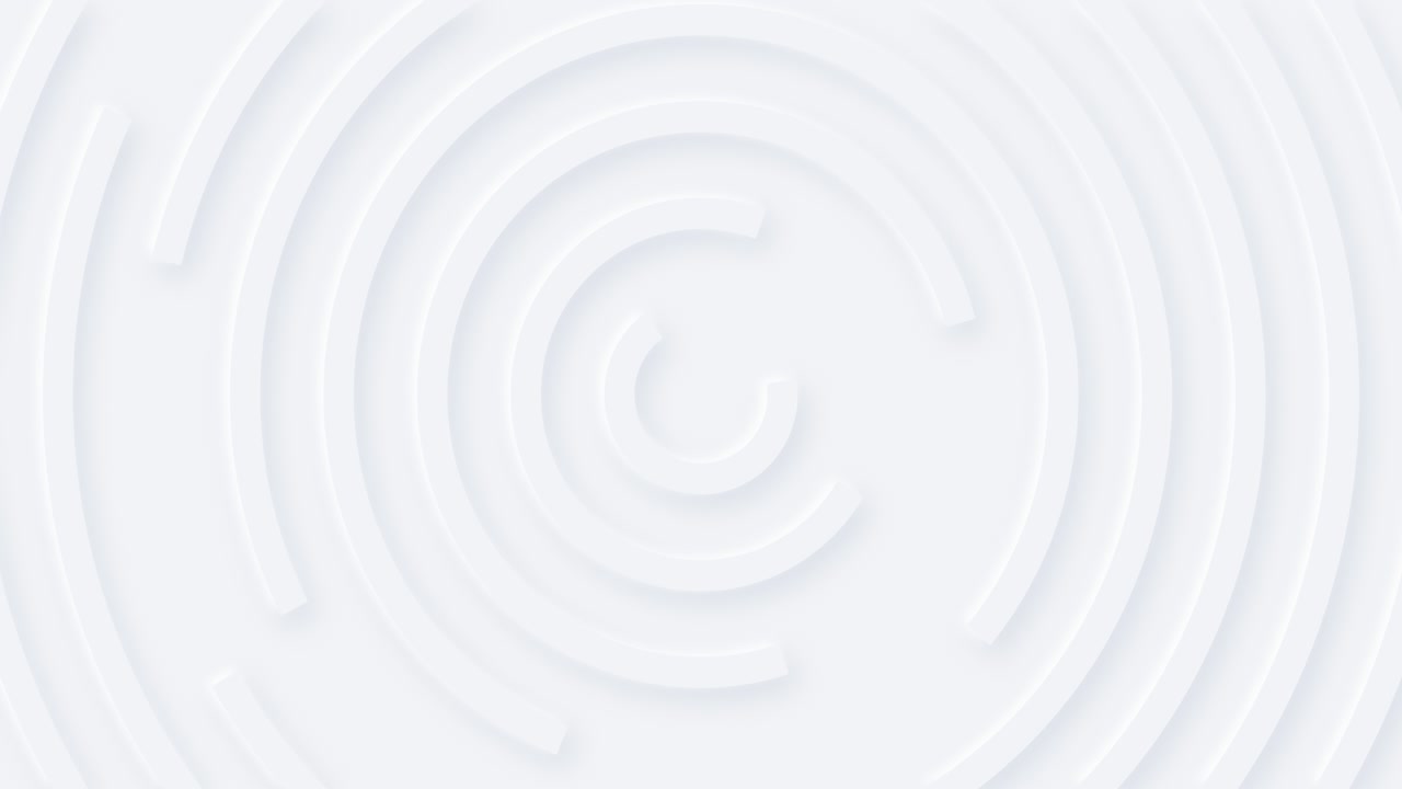 animación abstracta circular dinámica blanca de 4k con sombra suave. el patrón de líneas sutiles de movimiento 3d mínimo.