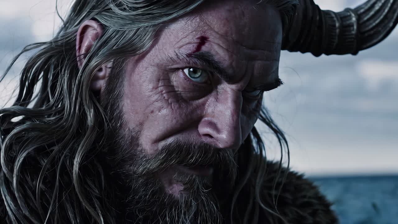 Close-up Portrait of a Mythical Warrior