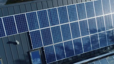 Flying-over-solar-panels-on-modern-roof
