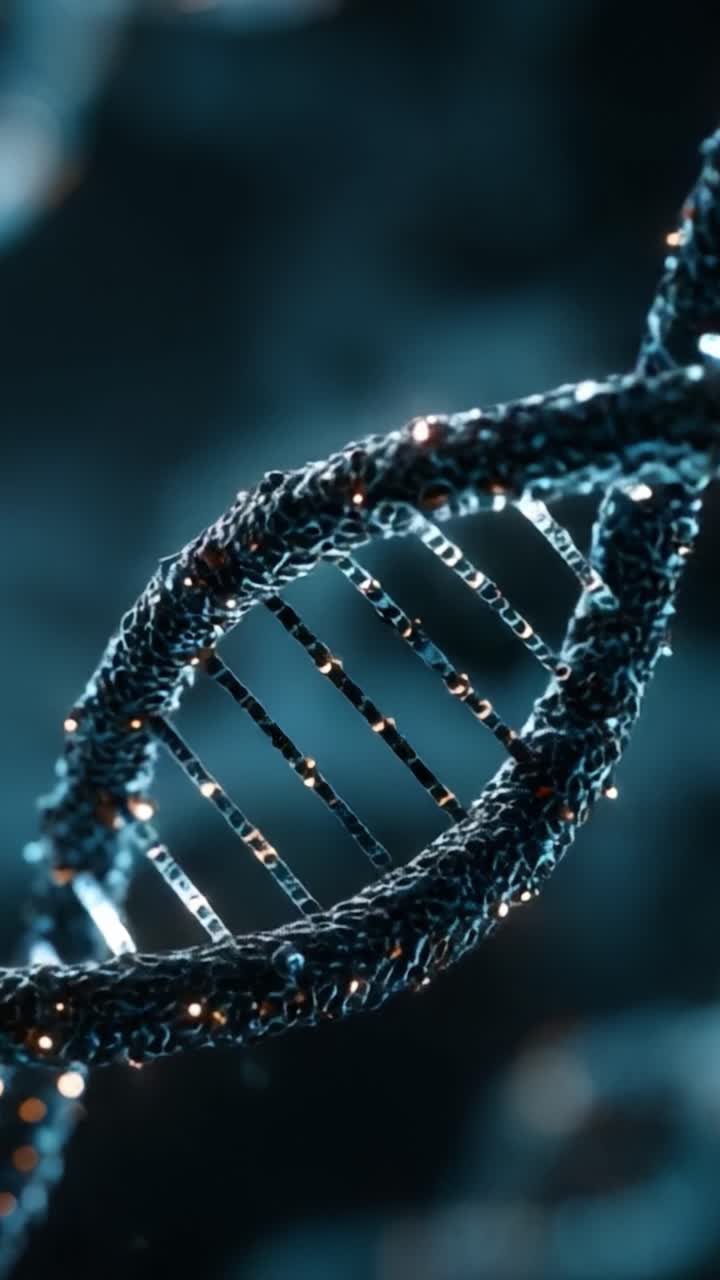 Affascinante visualizzazione della struttura a doppia elica del DNA: una straordinaria esplorazione del materiale genetico e delle sue intricate meraviglie nell'immaginario scientifico