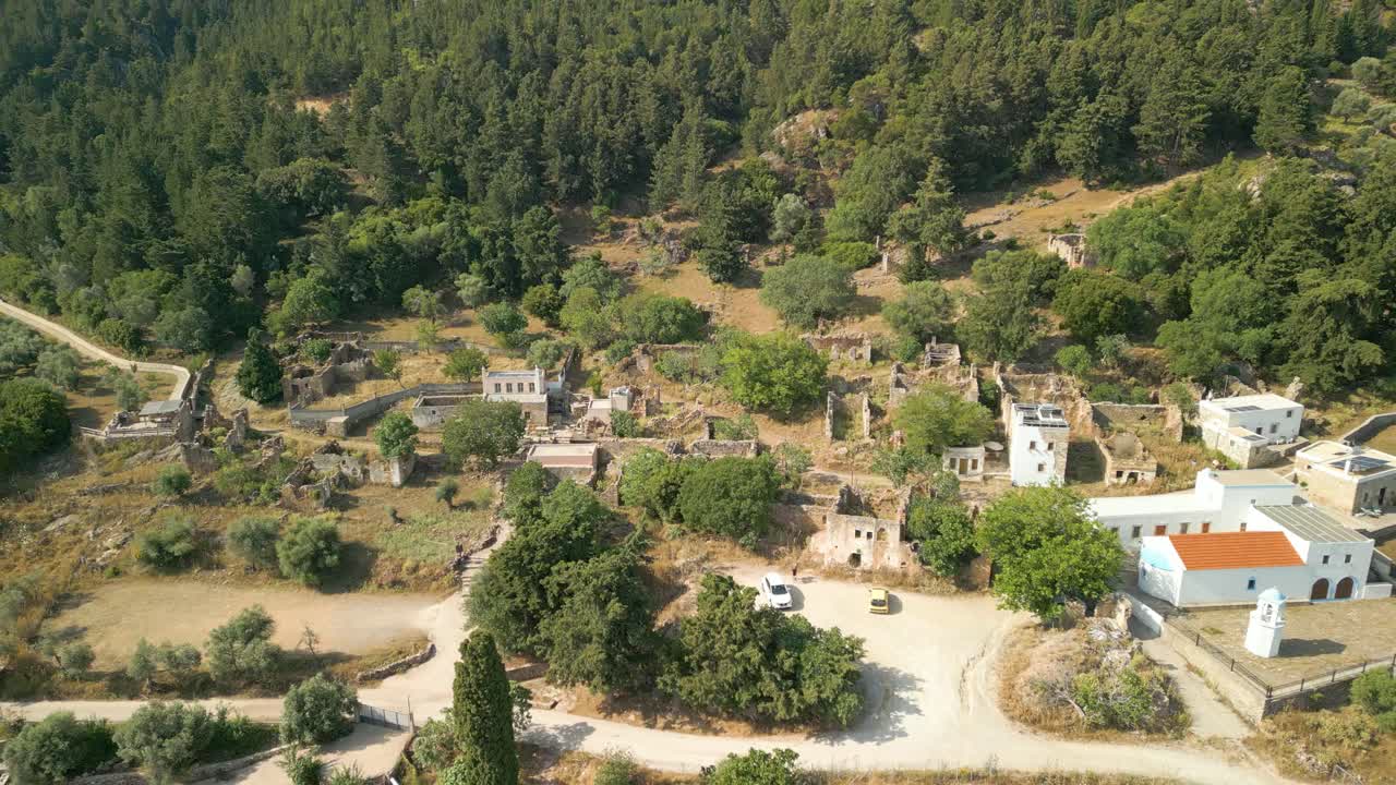 Aerial Drone View Of The Ancient Ruins In Kos Town, Greece