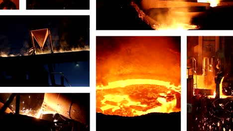 working in a foundry, steel mill