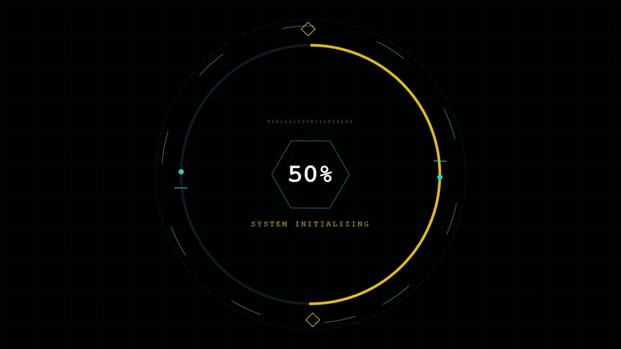 Digital System Initialization Loading Progress Bar Animation