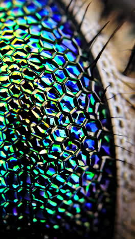 close-up of a fly's compound eye