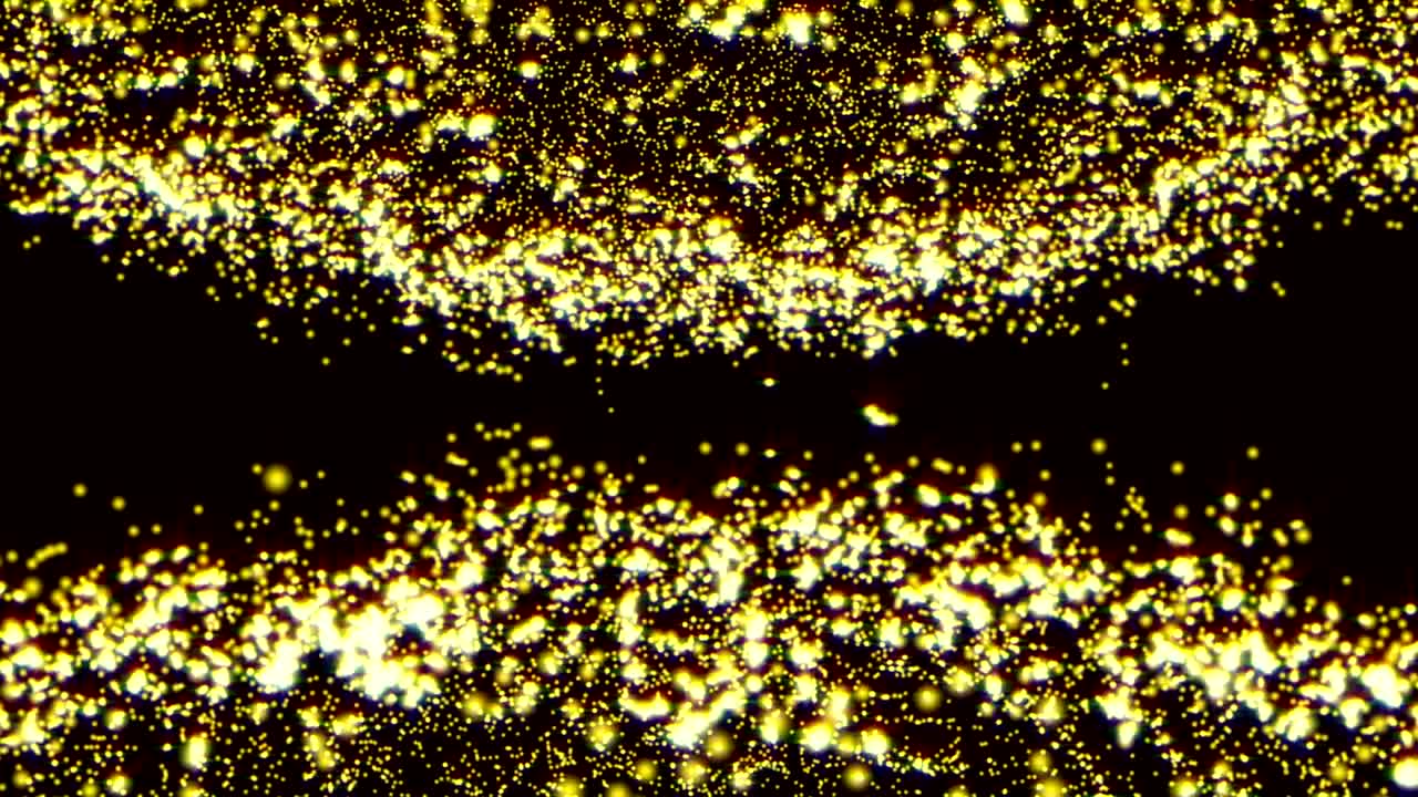 검은색 바탕에 움직이고 박이는 입자를 가진 추상적인 디지털 배경.