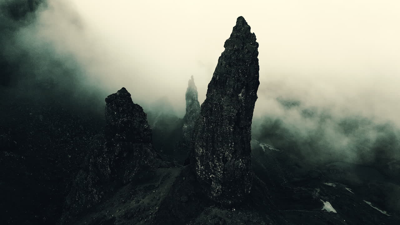 Misty Scottish Highlands Peaks