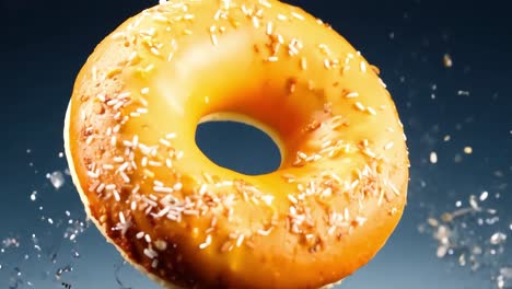 una rosquilla deliciosamente esmaltada con salpicaduras