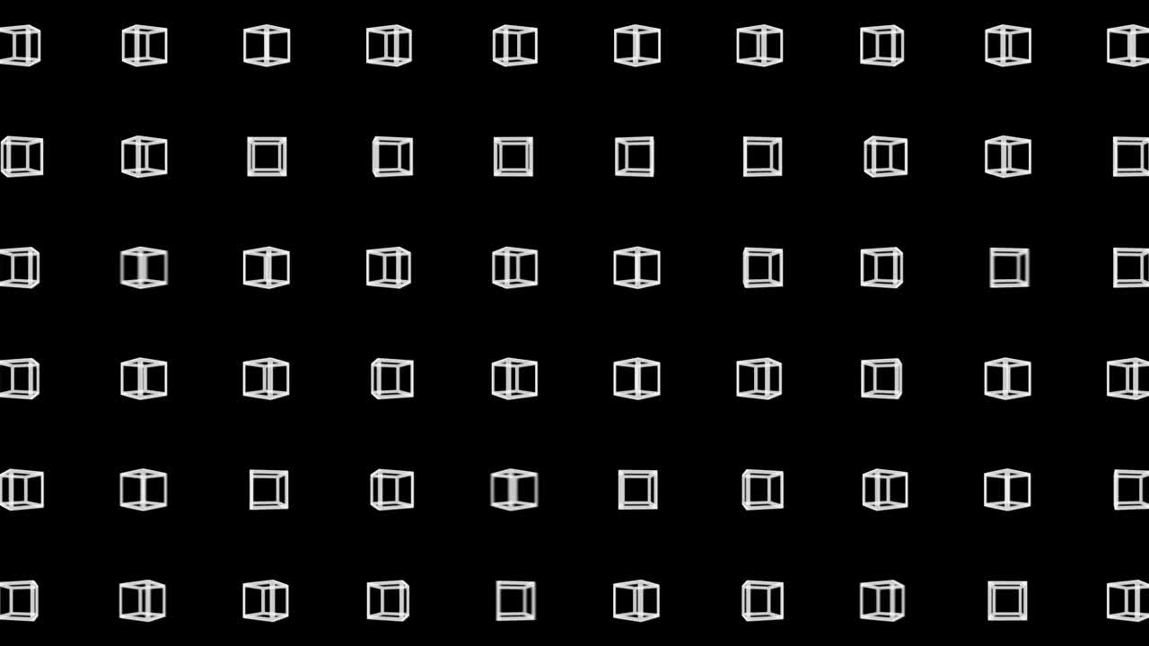 patrón de cubo geométrico. baile de cubo. animación de bucle de símbolo de negocio. diseño de red de negocios.