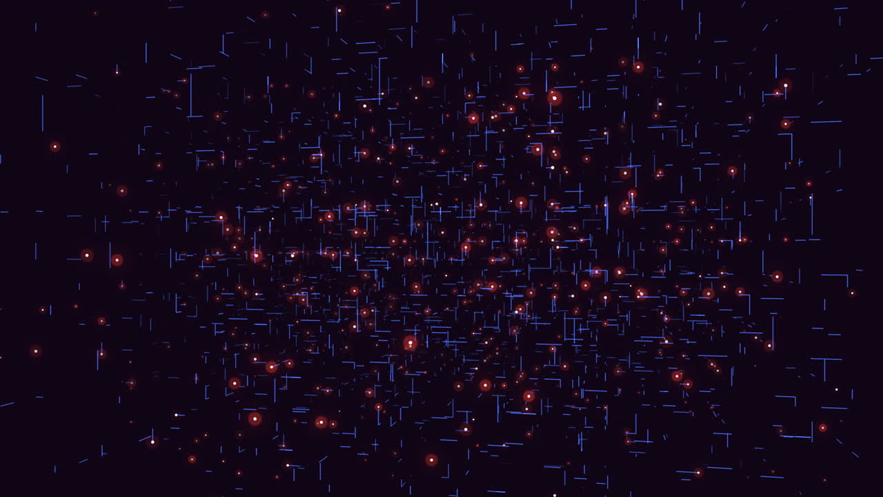 Bold and symmetrical 3d grid of red and blue squares floating in space