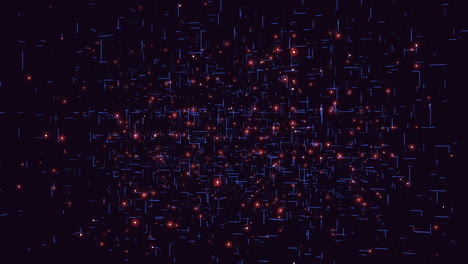 bold and symmetrical 3d grid of red and blue squares floating in space