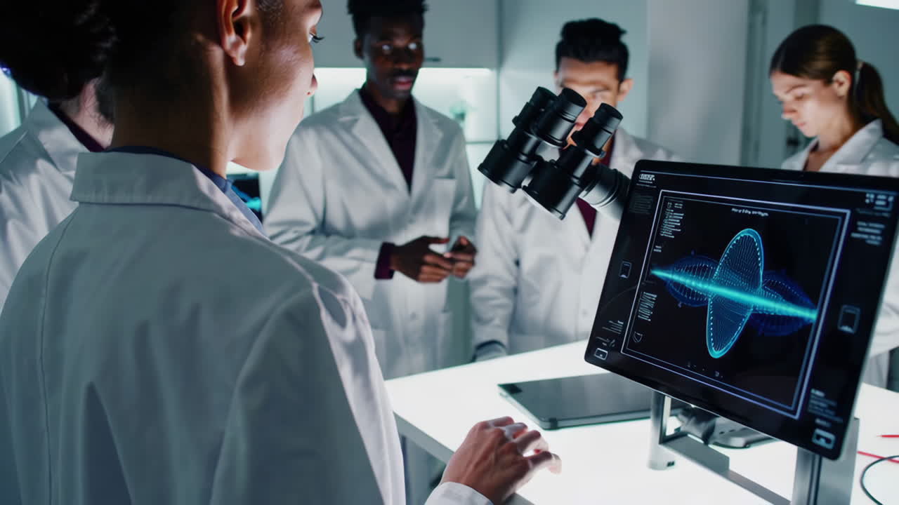 Scientists Analyzing Data in a Modern Laboratory