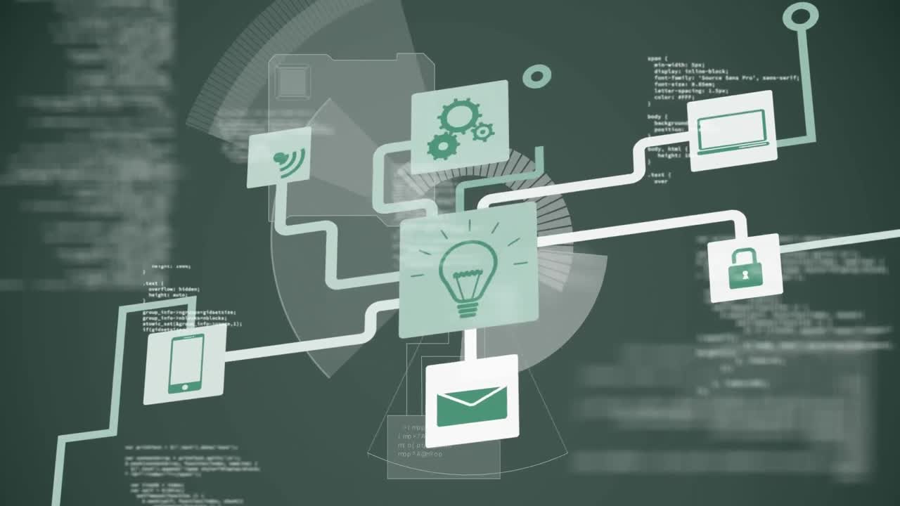 연결 네트워크의 애니메이션 클라우드 컴퓨팅