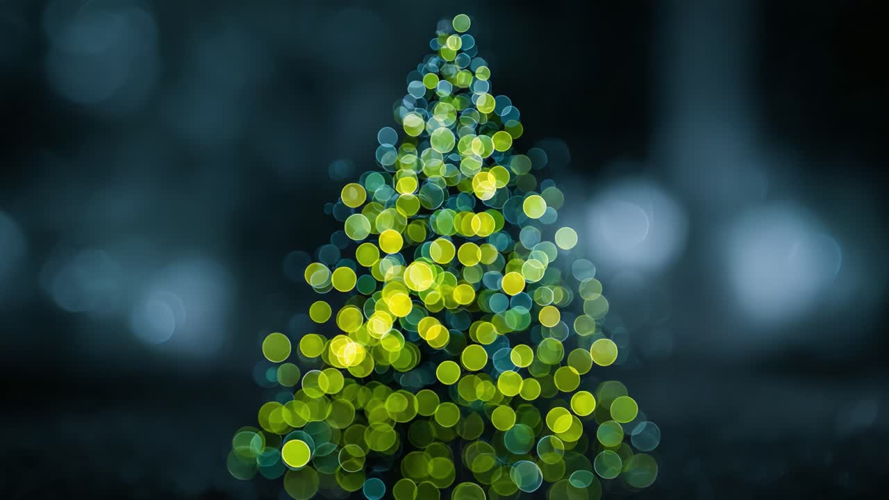 A Beautifully Decorated Christmas Tree Sparkles with Golden and Blue Lights, Creating a Magical Atmosphere Perfect for Celebrating the Holiday Spirit