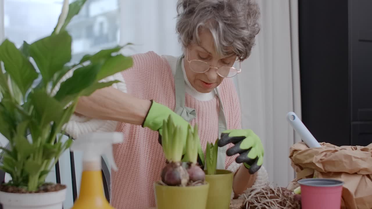 Senior Woman Gardening at Home