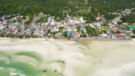 beautiful white sand coastal landscape of nathon town in koh samui, thailand