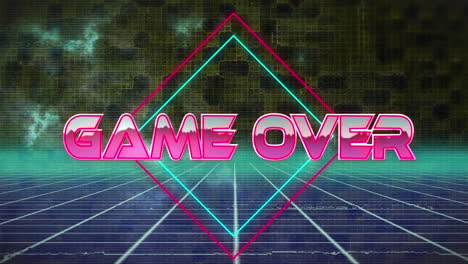 animation of game over in digital abstract space