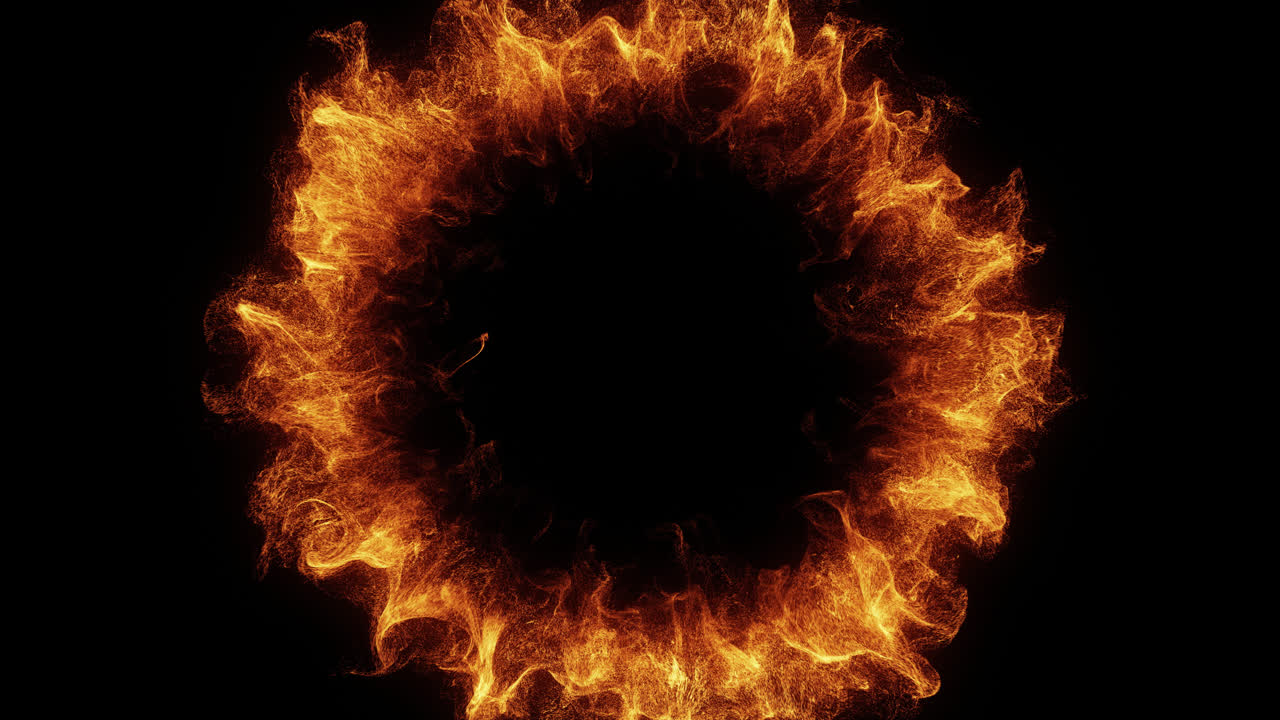 Dynamic Fiery Energy Ring Expanding and Dissipating