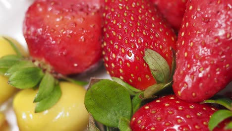 close up of fresh strawberries