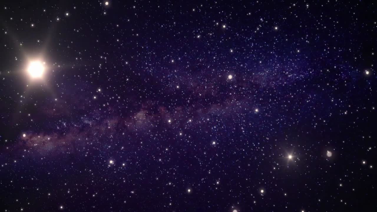 Animacja głębokiego kosmosu wypełnionego niezliczonymi gwiazdami