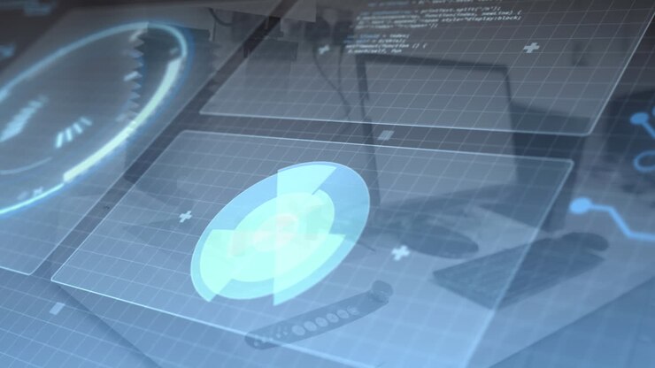 Animation of scope, data processing over computer