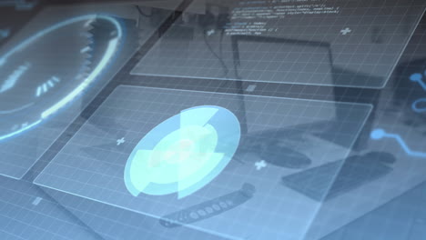 animación del alcance, procesamiento de datos por computadora.