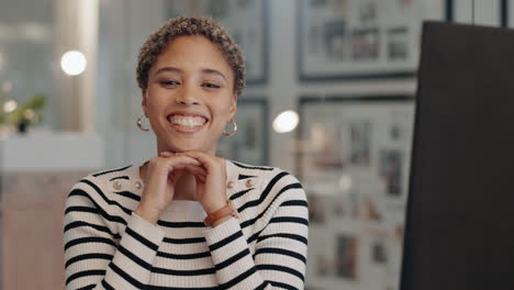 Face,-smile-and-computer-with-a-business-woman