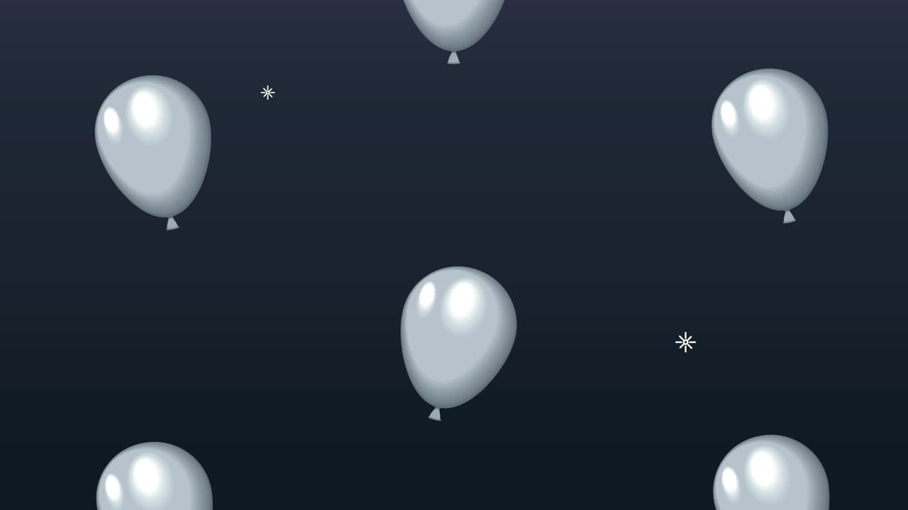 silver balloons helium floating animation