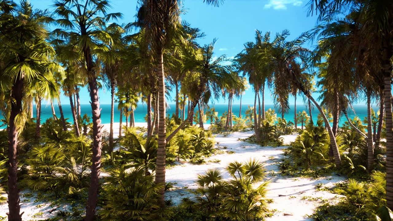 playa de palmas en la idílica isla del paraíso tropical