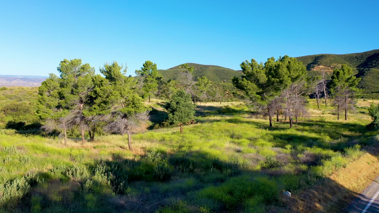 Immagini drone scattate vicino a Lake Hughes Road a Castaic, California