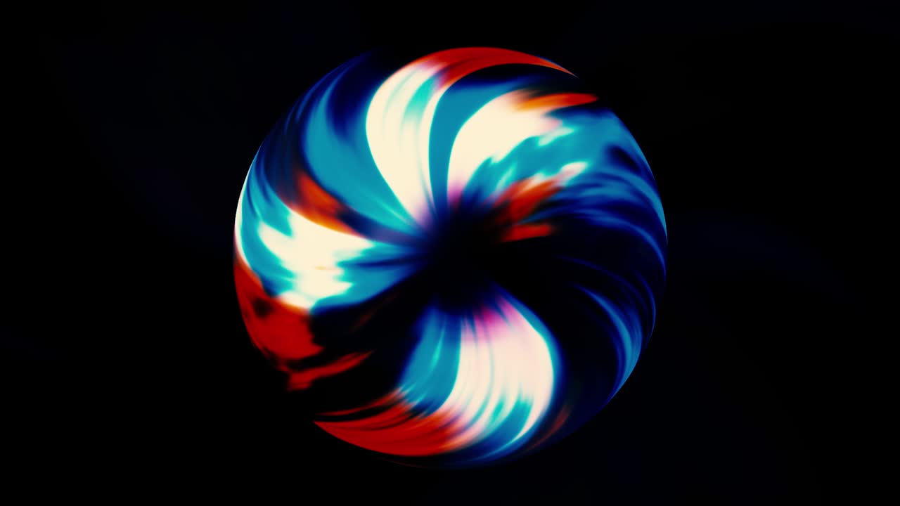 toroide 3d de forma redonda abstracta con energía que fluye en toda su superficie, bucle sin costuras. movimiento. anillo giratorio con colores de gradiente aislados en un fondo negro