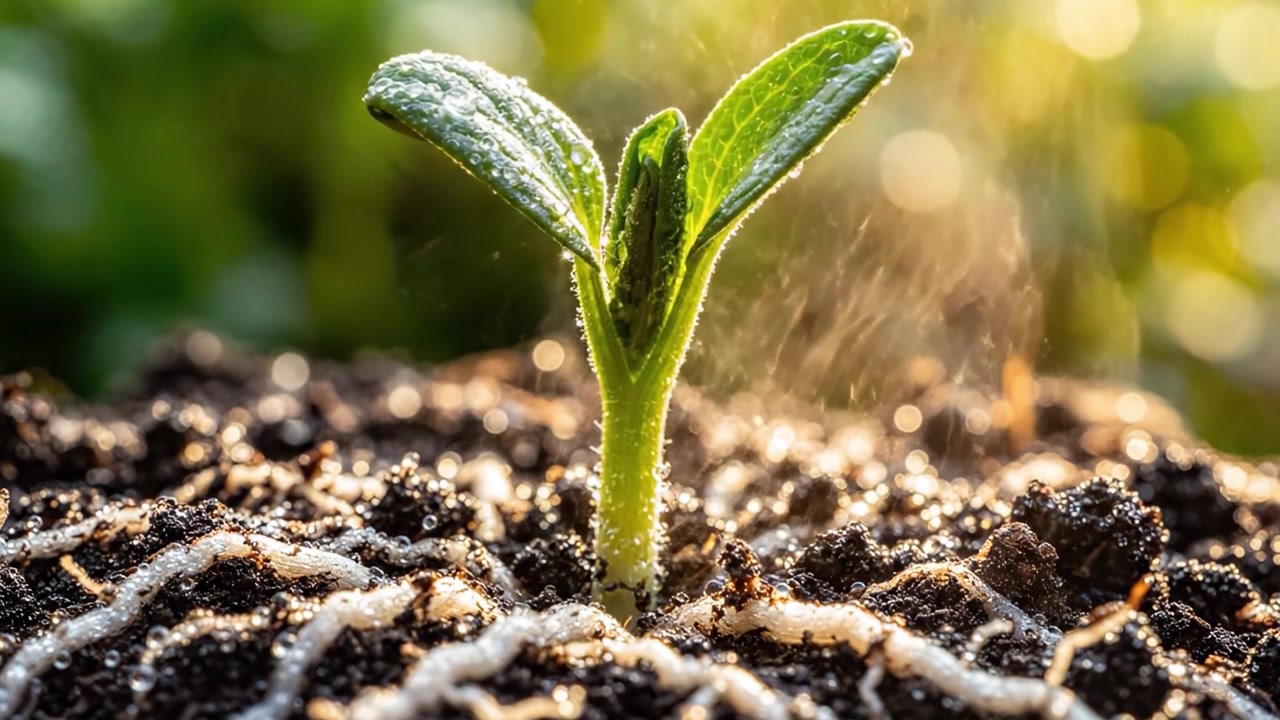A Jornada de uma Muda: Do Potencial Dormente ao Crescimento Vibrante em um Jardim Iluminado pelo Sol, Exibindo a Beleza e a Resiliência da Natureza em Cada Folha e Caule