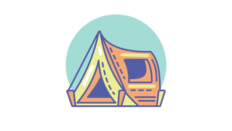 ilustración de la tienda de campamento