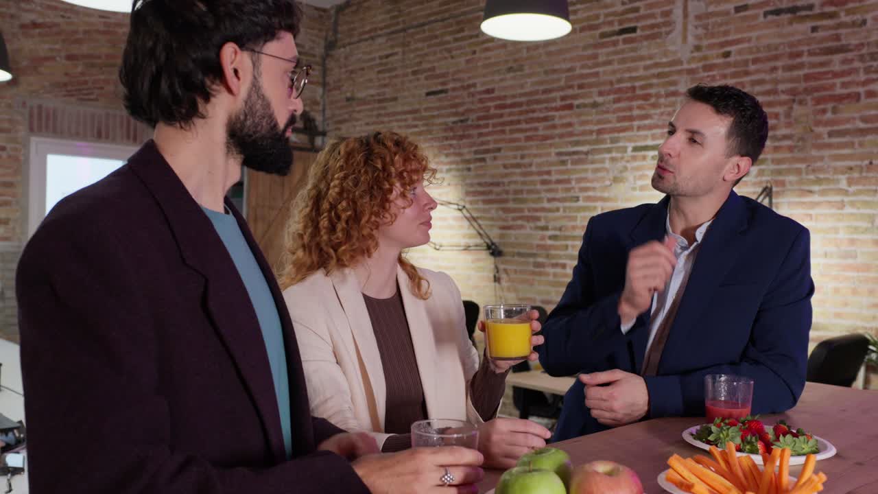 Business Meeting with Healthy Snacks