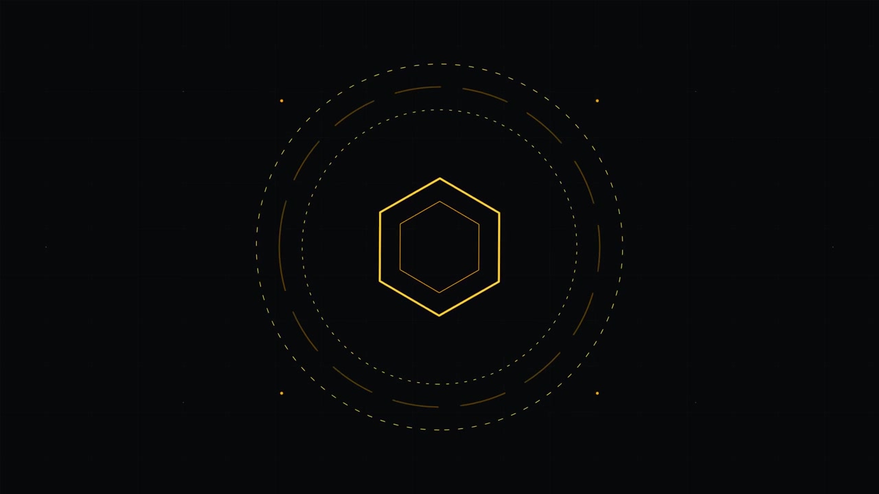 Abstract Digital Hexagon HUD Interface Animation
