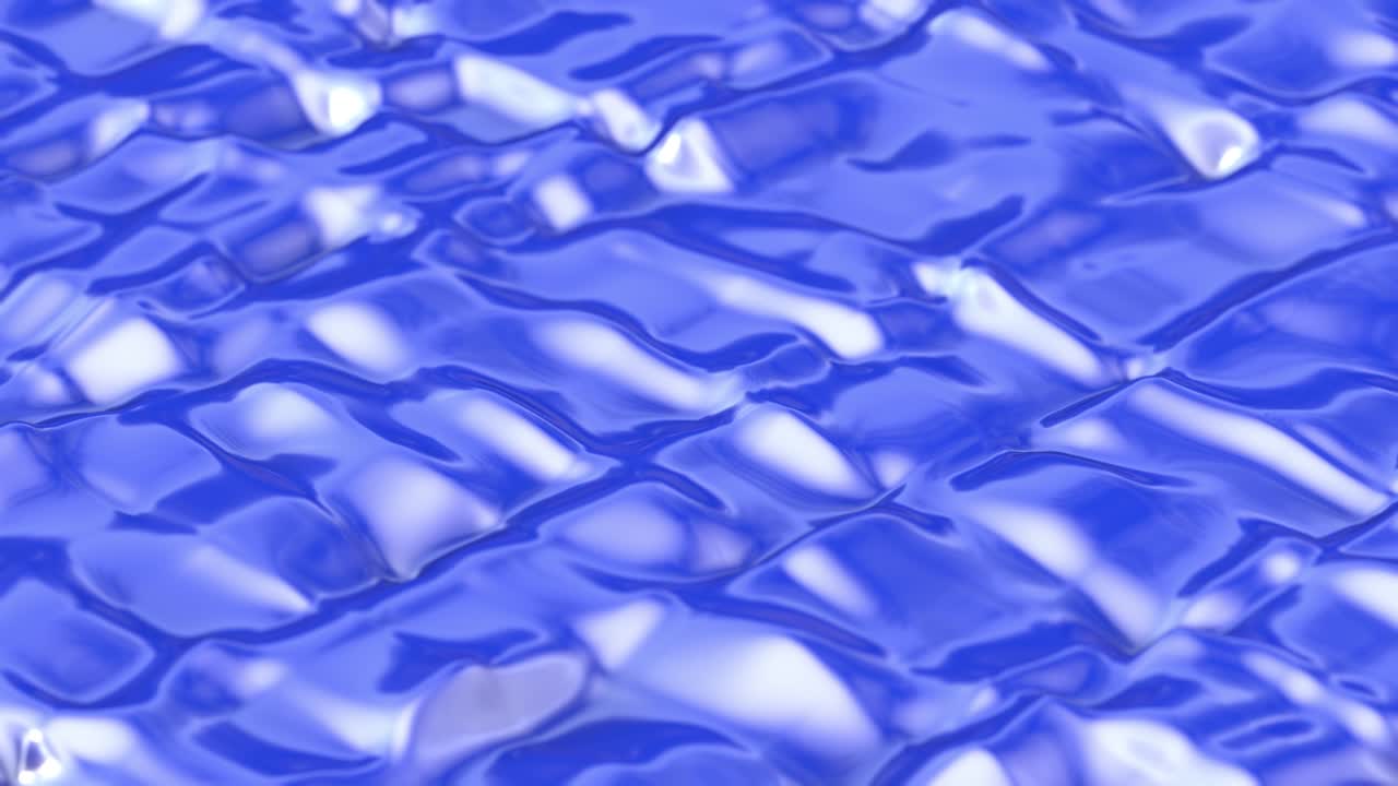 Loop di onde su superficie metallica blu lucida