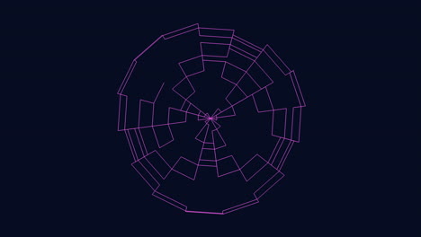 patrón geométrico en espiral con círculos y líneas en fondo púrpura