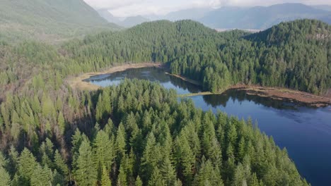 Aerial-Footage-of-Minnekhada-Regional-Park-in-4k,-British-Columbia,-Canada