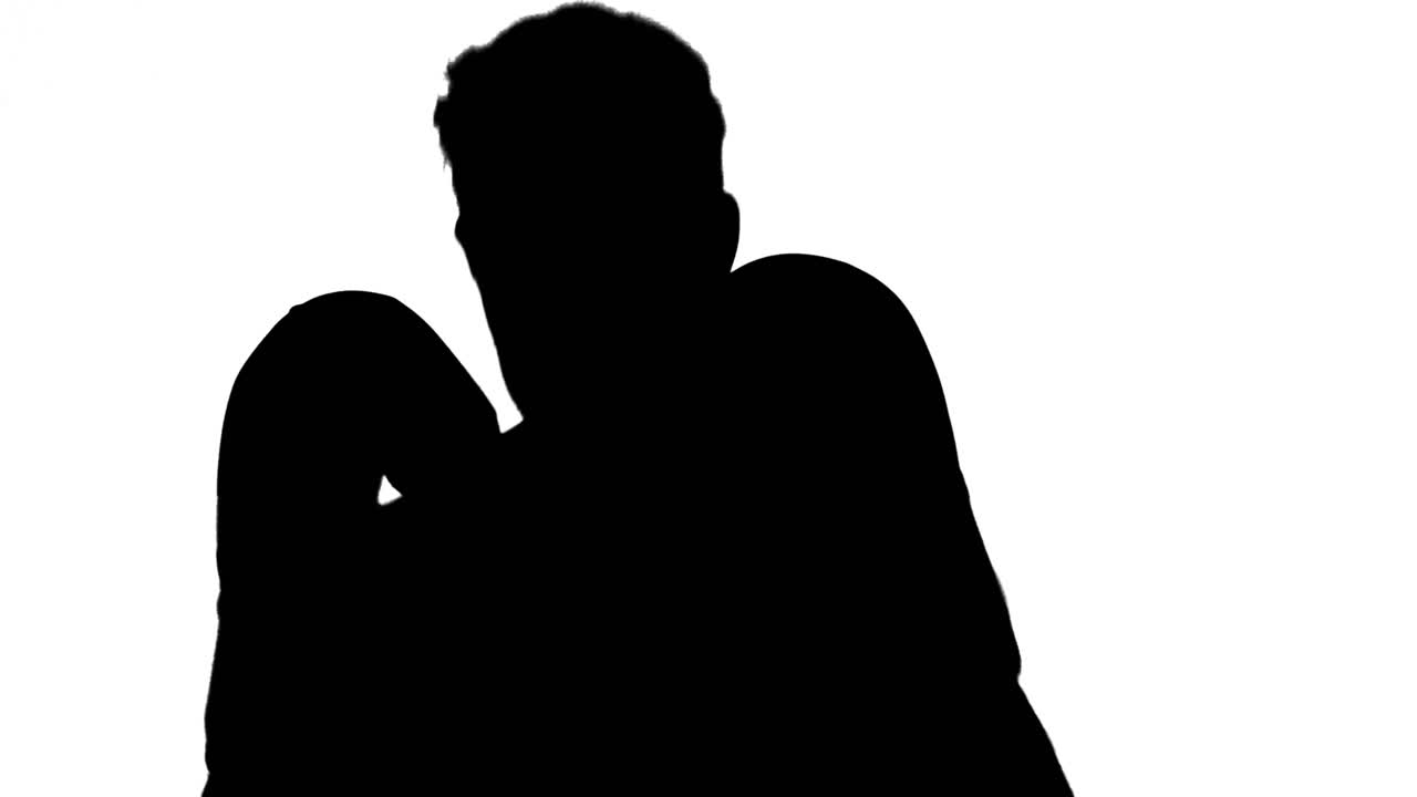 남자 권투의 근육질 실루 ⁇