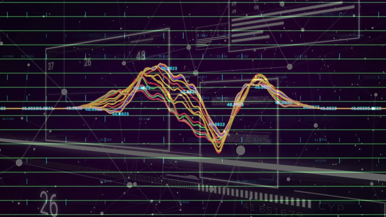 Waveform crest emerging traces joining amplitude varying boxes shifting visualizing trends