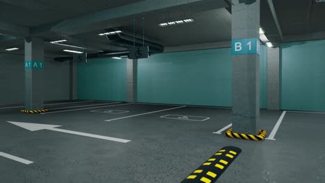 underground parking without cars. modern underground parking. indoor full modern parking. underground parking garage scene