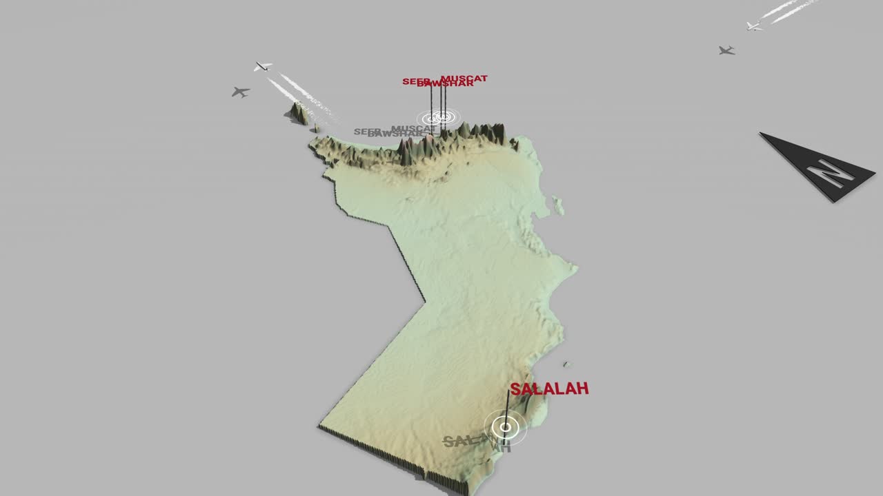 3d 지형 지도 오만