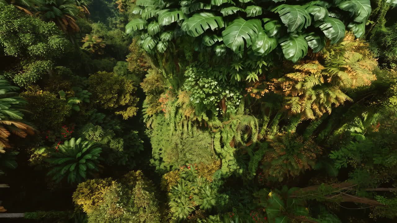una vista aérea de un exuberante bosque tropical