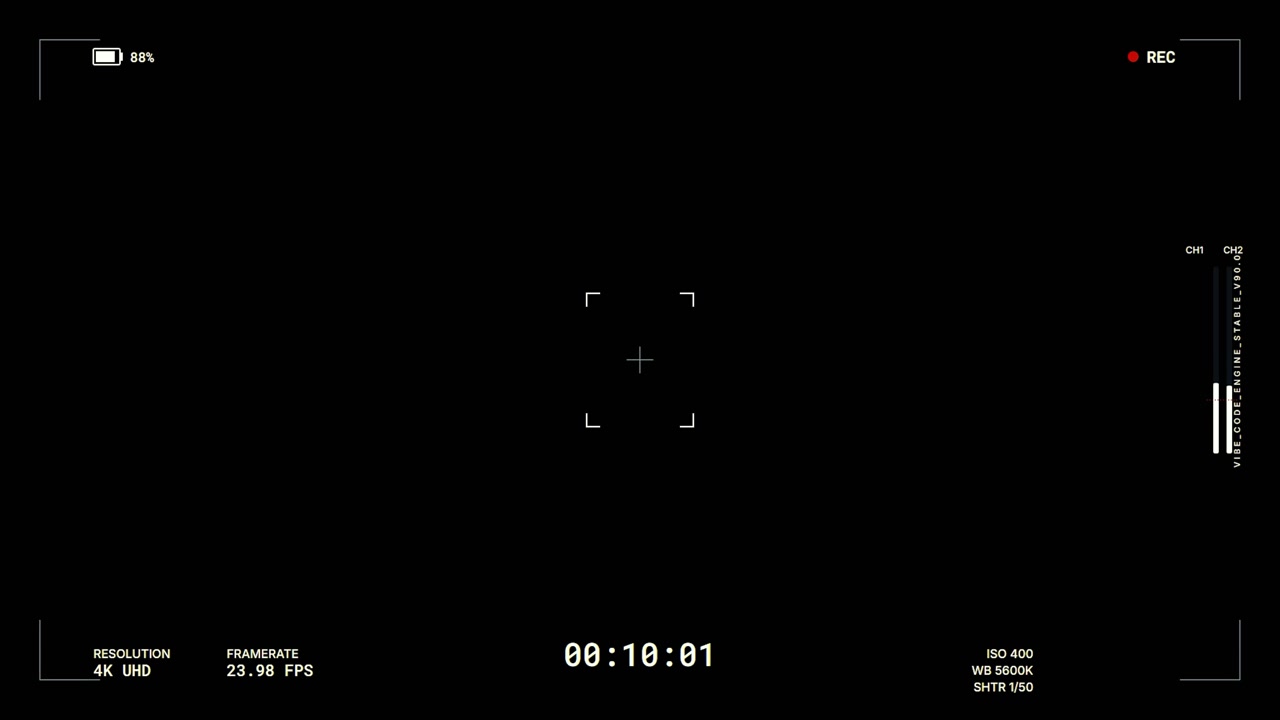 Digital Camera Viewfinder Overlay with Recording Interface