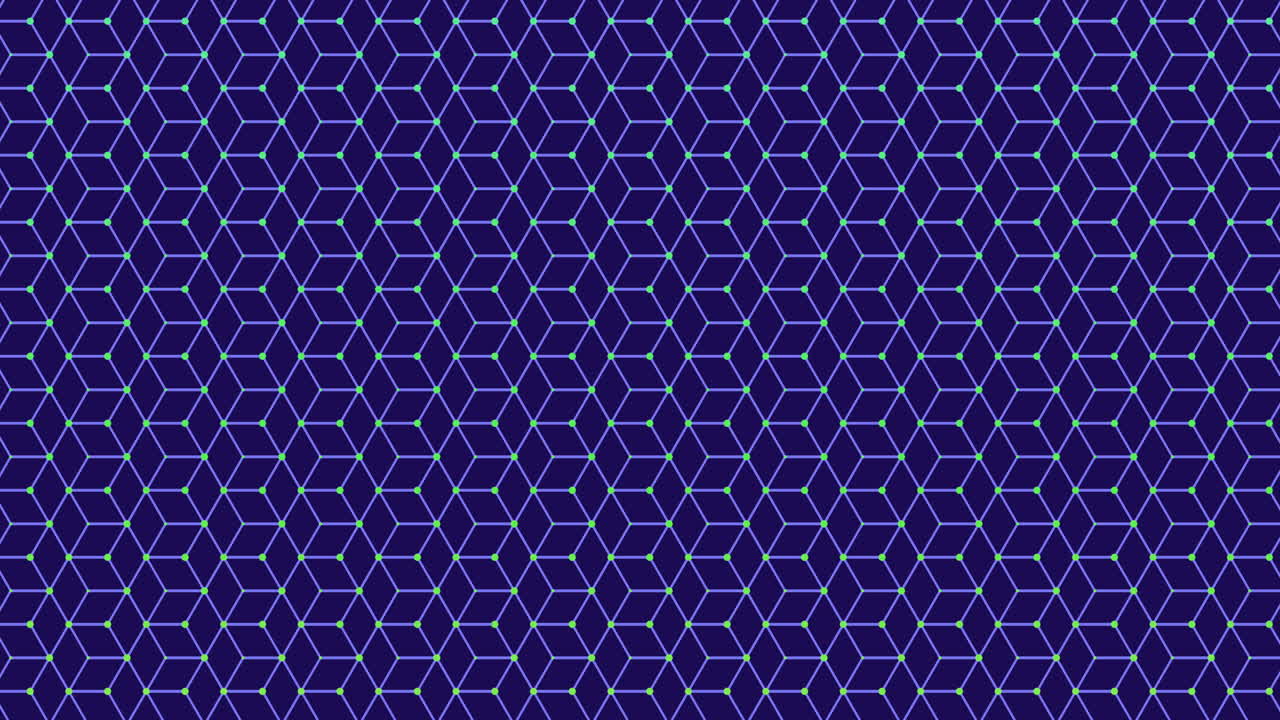 Seamless neon rainbow geometric cubes pattern in rows