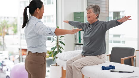 physical therapy, senior patient and chiropractor