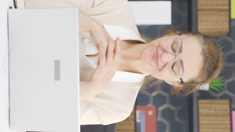 Vertical-video-of-Portrait-of-successful-and-smart-business-woman.