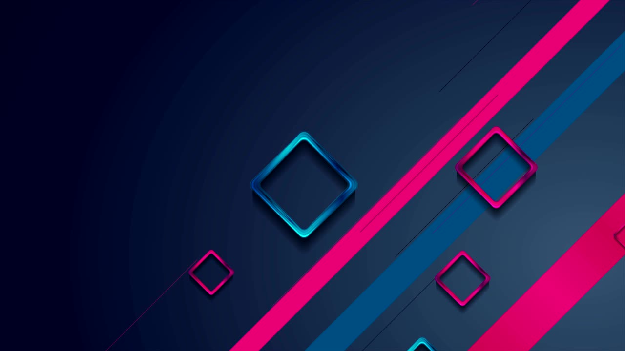 cuadrados brillantes azules y púrpuras animación de video