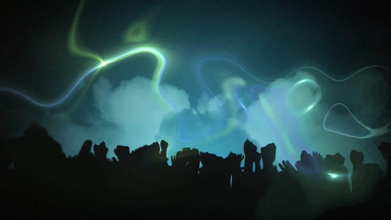 animación de rastros de humo verdes y azules que se mueven en un bucle sin fisuras