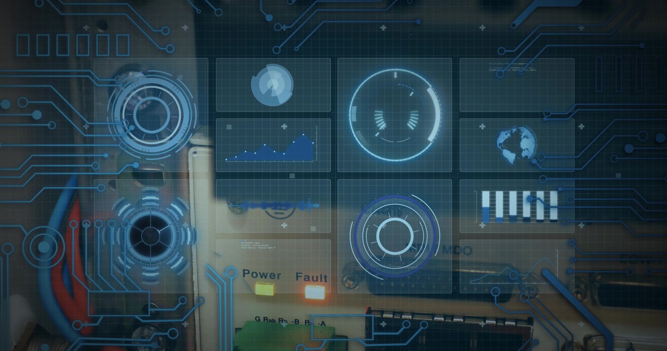 Animation of text with globe and network of connections